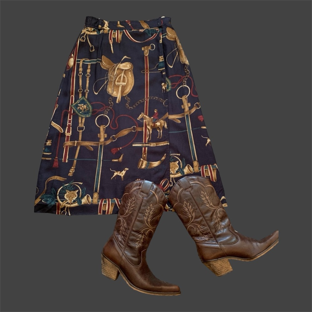 Vintage horses print skirt